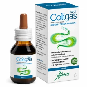 Coligas Fast Gocce Aboca, integratore per i gas intestinali in flacone da 75 ml