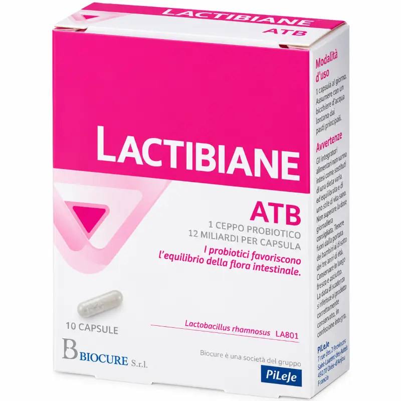 Lactibiane ATB 10 capsule, integratore PiLeJe di fermenti lattici Lactobacillus rhamnosus