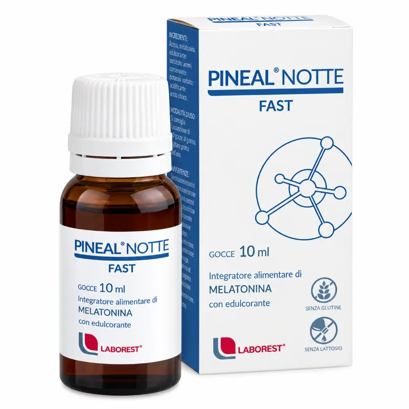 Pineal Notte Fast, gocce sublinguali di melatonina 1 mg in 2 gocce, flacone 10 ml Laborest