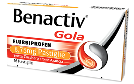 Benactiv Gola Arancia senza zucchero 16 pastiglie