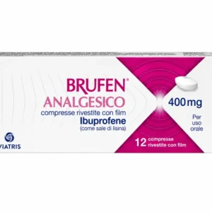 Brufen Analgesico 400 mg, confezione da 12 compresse rivestite con ibuprofene