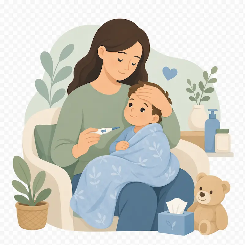 Illustrazione della categoria Febbre e dolore bambini