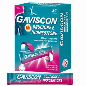 Gaviscon Bruciore e Indigestione, 24 bustine gusto menta da 10 ml