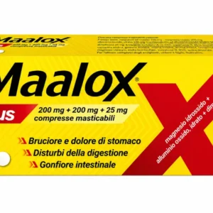 Maalox Plus, confezione da 30 compresse masticabili con antiacidi e dimeticone