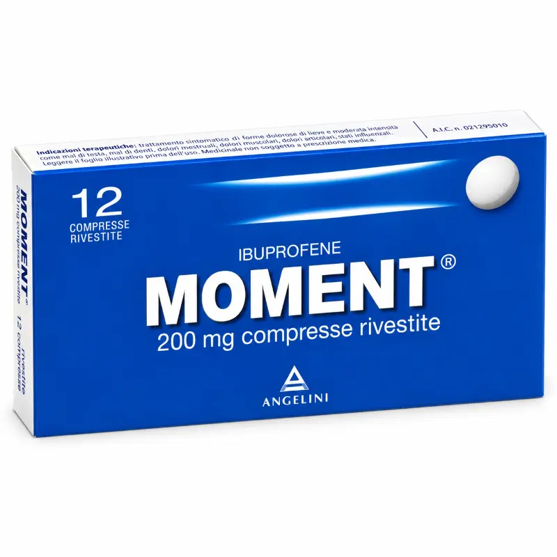 Moment 200 mg, astuccio da 12 compresse rivestite di ibuprofene