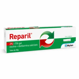 Confezione Reparil gel 2% + 5%, escina e dietilamina salicilato, tubo 40 g, medicinale per traumatologia minore