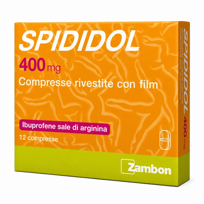 Spididol 400 mg, 12 compresse rivestite con ibuprofene sale di arginina