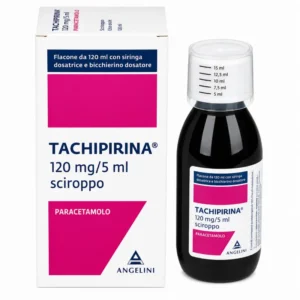 Tachipirina 120 mg/5 ml, flacone di sciroppo da 120 ml con siringa dosatrice