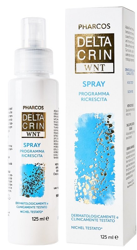 Confezione di Biodue Deltacrin Spray Pharcos 125 ml, prodotto per la cura dei capelli di Biodue