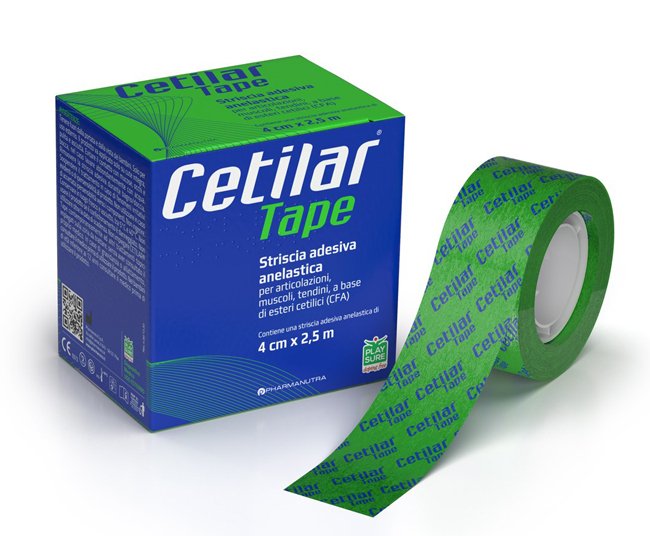 Confezione di Cetilar Tape, striscia adesiva anelastica 4 cm x 2,5 m a base di esteri cetilici
