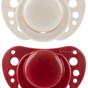 Succhietto Chicco PhysioForma Air rosso in silicone per bambini dai 6 ai 16 mesi, confezione da 2 pezzi