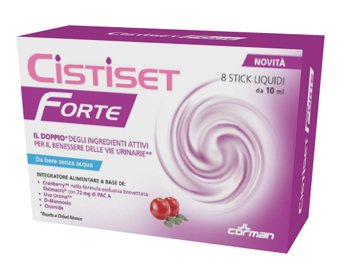 Confezione di Corman Cistiset Forte 8 stick 10 ml, integratore alimentare di Corman