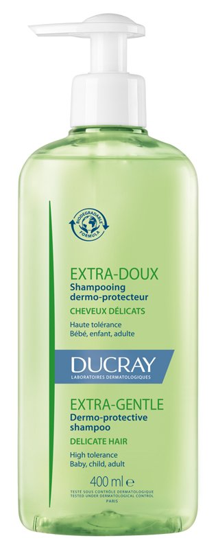 Ducray Extra Gentle Shampoo Dermoprotettivo, flacone con erogatore da 400 ml.