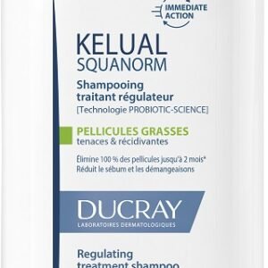 Confezione di Ducray Squanorm Shampoo Antiforfora Capelli Grassi 200 ml, prodotto per la cura dei capelli di Ducray