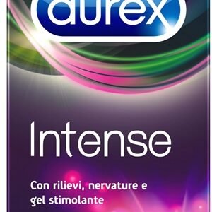 Confezione da 6 pezzi di Durex Intense Orgasmic Condom, profilattici stimolanti in lattice.