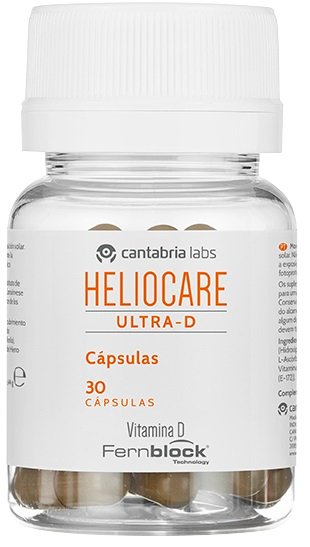 Confezione di Heliocare Ultra-D 30 capsule, integratore alimentare di Heliocare
