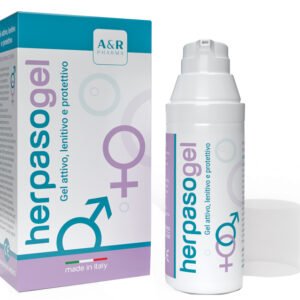Confezione di Herpasogel Attivo Gel Lenitivo 50 ml, prodotto dermocosmetico
