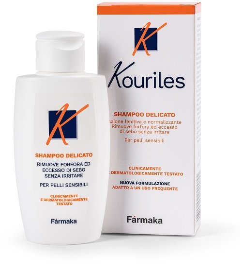 Confezione di Kouriles Shampoo Antiforfora 100 ml, prodotto per la cura dei capelli