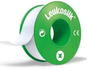 Rocchetto di cerotto bianco Leukosilk Leukoplast da 2,5 cm x 5 m per il fissaggio delle medicazioni