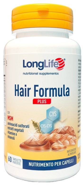 Confezione di Longlife Hair Formula Plus 60 tavolette, integratore alimentare di Longlife