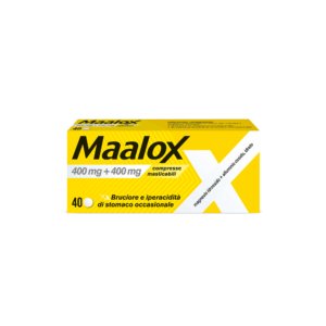 Confezione di Maalox Masticabili 400 mg + 400 mg 40 compresse, medicinale da banco