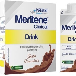 Confezione di Meritene Clinical Cioccolato 4 bottigliette 200 ml, alimento speciale di Meritene