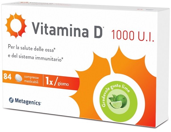 Confezione di Metagenics Vitamina D 1000 UI 84 compresse, integratore alimentare di Metagenics