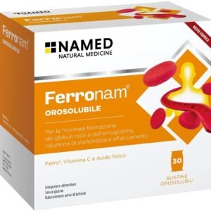 Confezione di Named Ferronam Orosolubile 30 bustine, integratore alimentare di Named