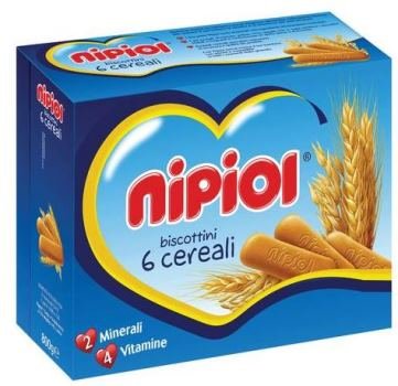 Biscottini 6 Cereali Nipiol, confezione da 800 g per la prima infanzia.