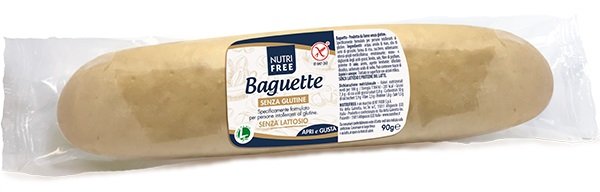 Nutrifree Baguette 90 g senza glutine in confezione monoporzione.