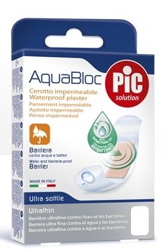 Confezione di PIC Cerotto Aquabloc 5x7 da 5 pezzi, cerotto impermeabile con clorexidina.