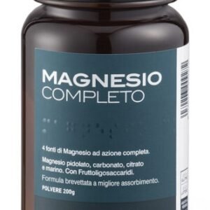 Barattolo di Principium Magnesio Completo 200 g, integratore in polvere Bios Line con quattro fonti di magnesio.