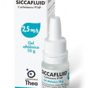 Siccafluid Gel Oftalmico 2,5 mg/g, flacone da 10 g con contagocce.
