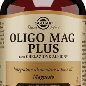 Confezione di Solgar Oligo Mag Plus 100 tavolette, integratore alimentare di Solgar