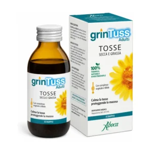Grintuss Adulti Sciroppo Aboca 180 g, dispositivo medico per la tosse secca e grassa dai 12 anni.
