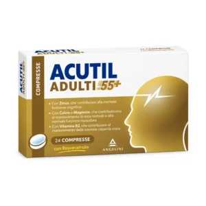 Acutil Adulti 55+ 24 compresse con vitamine, minerali e resveratrolo.