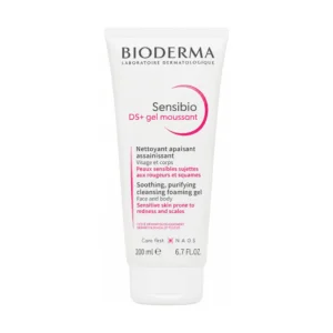 Tubo di Bioderma Sensibio DS+ Gel Moussant 200 ml, detergente viso.
