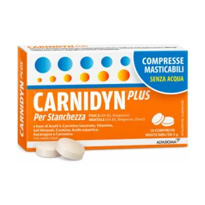 Carnidyn Plus Compresse Masticabili 18 cpr integratore con creatina carnitina magnesio e vitamine.