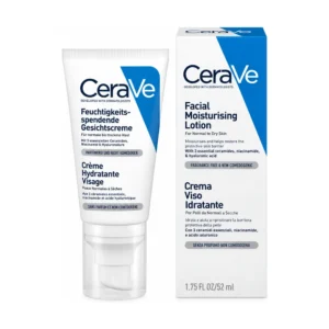 CeraVe Crema Viso Idratante PM, tubo di crema notte con ceramidi e acido ialuronico.