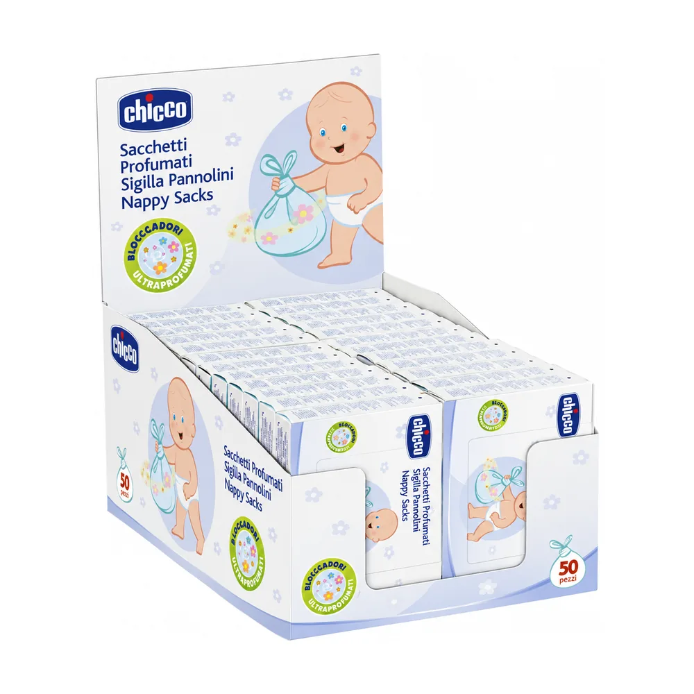 Chicco Sacchetti Profumati per pannolini, confezione da 50 pezzi.