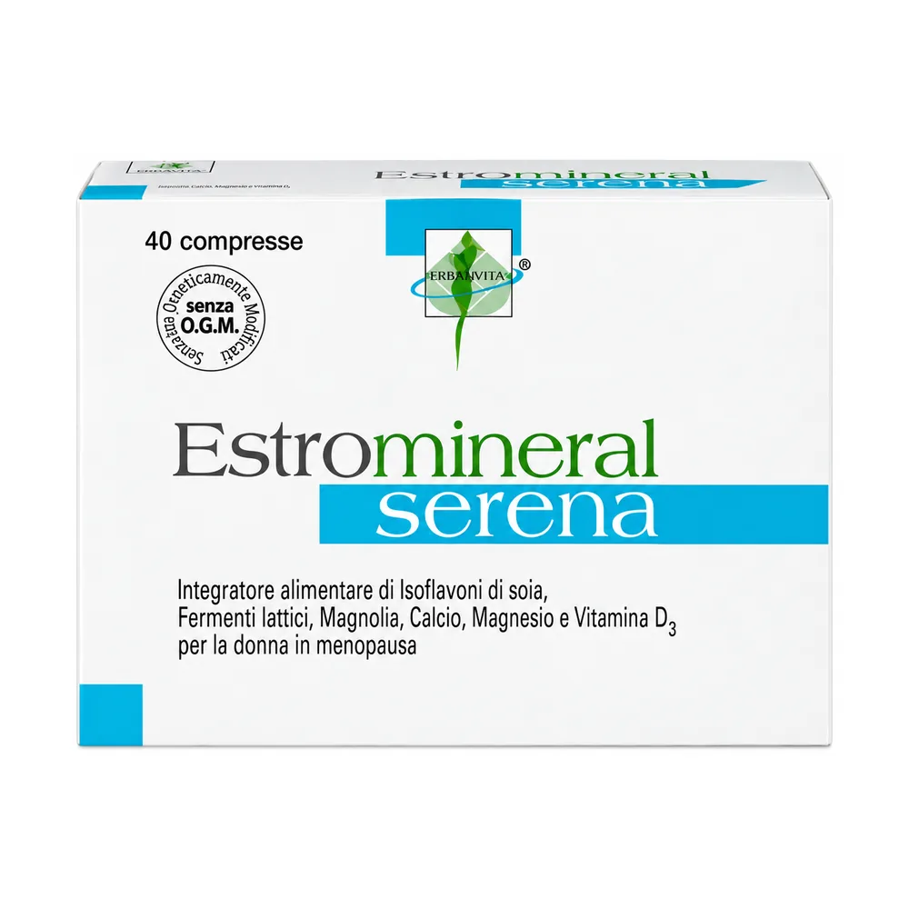 Estromineral Serena 40 compresse integratore menopausa isoflavoni di soia.