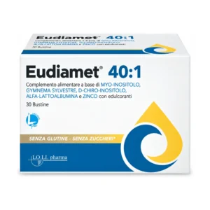 Eudiamet 40:1 30 bustine Lo.Li. Pharma, integratore di myo-inositolo e D-chiro-inositolo con Gymnema e zinco.