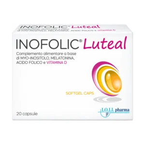Inofolic Luteal 20 capsule molli, complemento alimentare con myo-inositolo, melatonina e vitamina D.