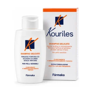 Flacone da 100 ml di Kouriles Shampoo Antiforfora con climbazolo.