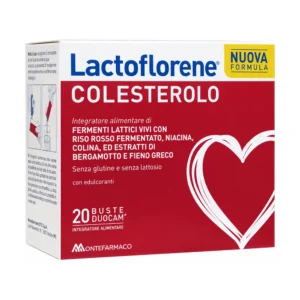 Lactoflorene Colesterolo 20 bustine DuoCam, integratore con riso rosso fermentato e fermenti lattici.