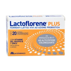 Lactoflorene Plus 20 Capsule, integratore di fermenti lattici con zinco e vitamine del gruppo B.