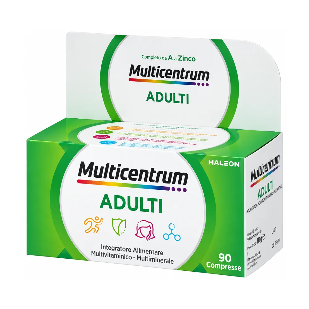 Multicentrum Adulti 90 compresse multivitaminico completo formato scorta tre mesi Haleon.