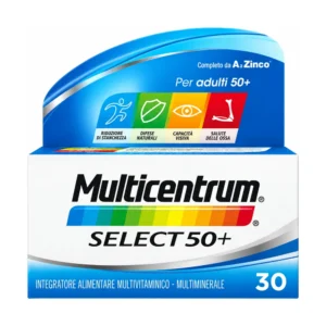 Multicentrum Select 50+ 30 compresse, integratore multivitaminico per adulti over 50.