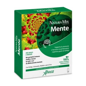 Natura Mix Advanced Mente Aboca 10 flaconcini con ginkgo e rodiola.