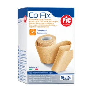 Confezione di PIC Benda Co Fix 8 cm x 5 m, benda elastica coesiva Pic Solution.